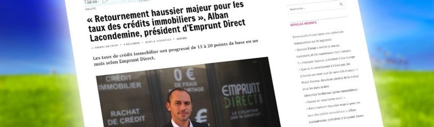 Retournement haussier majeur pour les taux des crédits immobiliers